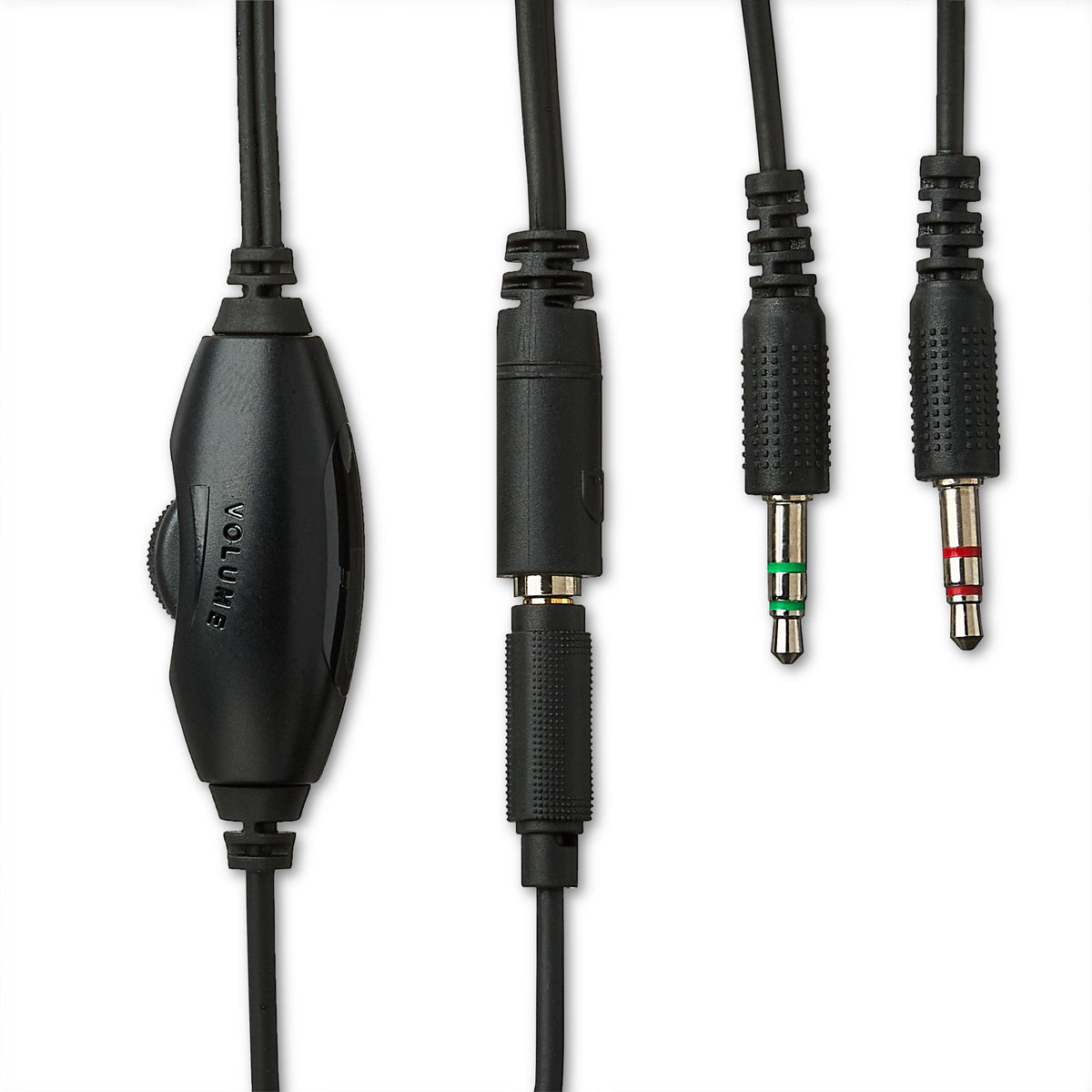 onn 3.5mm AUX Stereo Headset with Built-In Microphone, Black