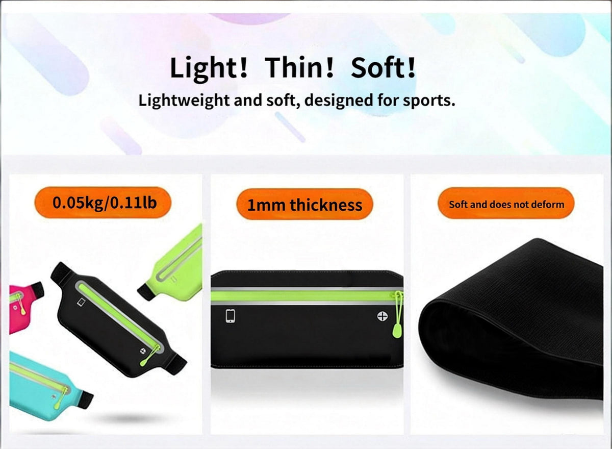 Entchin Slim Running Belt for Women Men, Runners Fanny Pack Phone Holder, Running Waist Bag for Workout