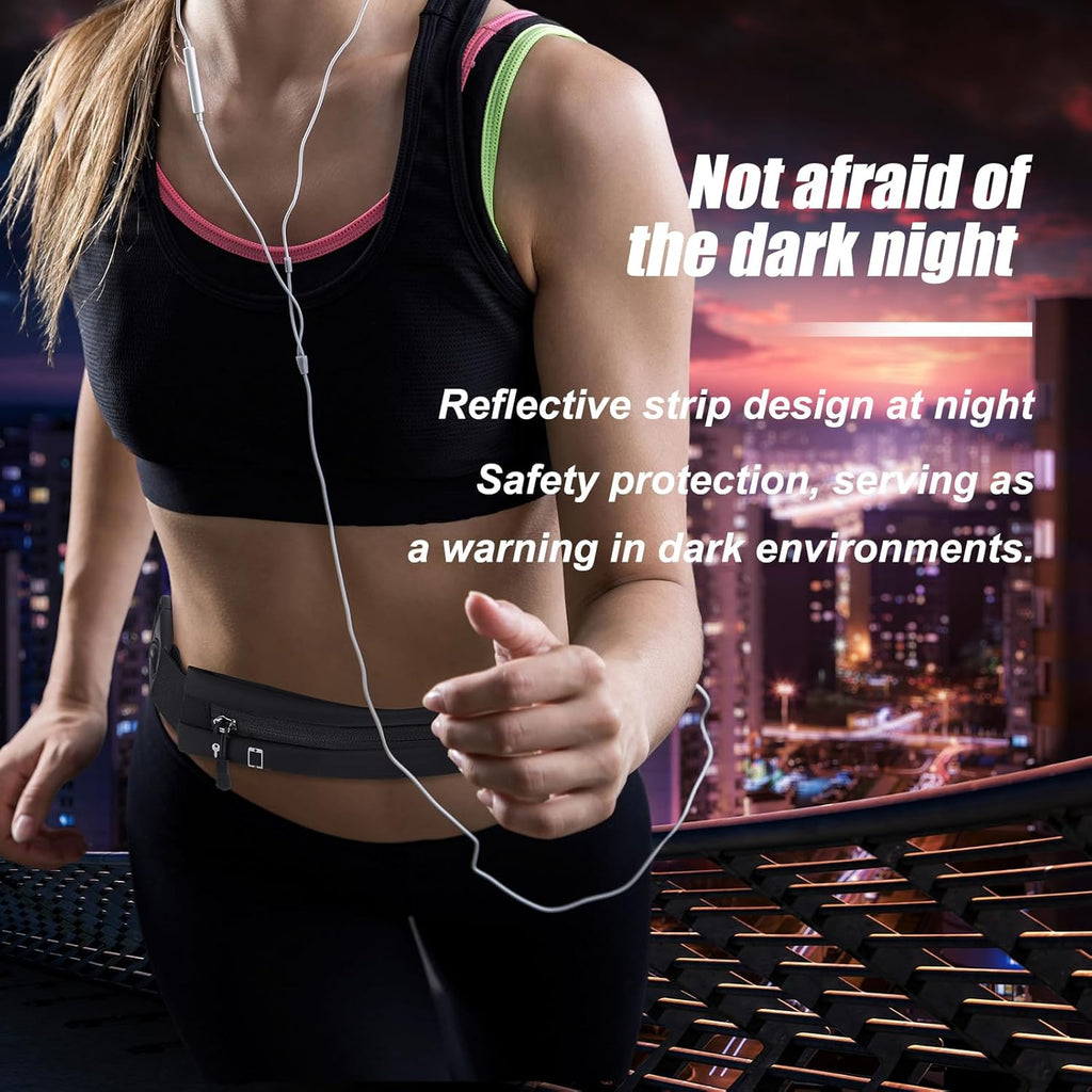 2 PCS Slim Running Belt Fanny Pack Running Phone Holder Runners Pouch Waist Pack for Workout Money Belt Running Gift Gear Accessories for Women Men Walking Hiking Cycling