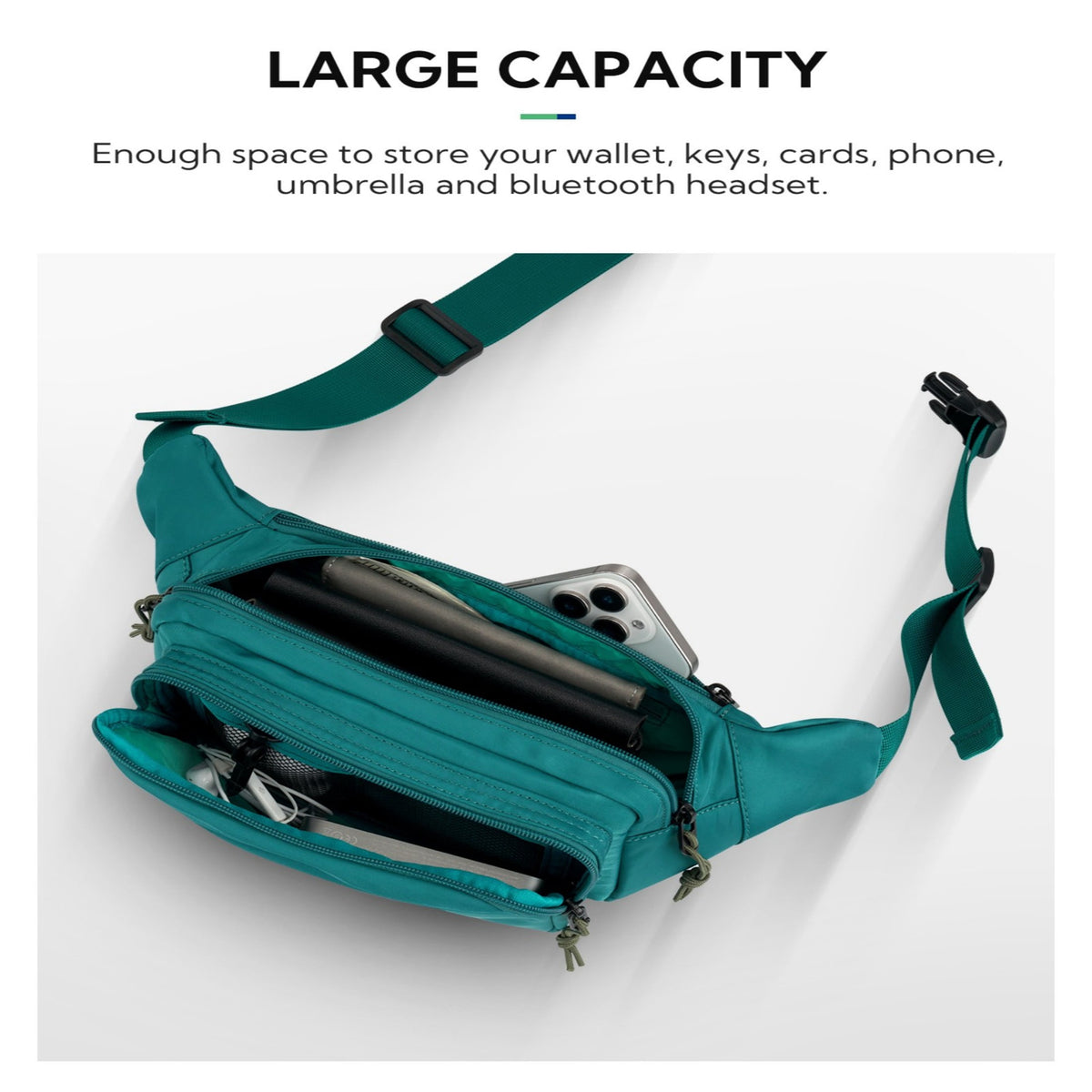 WATERFLY Unisex Large Capacity Walking Travel Nylon Fanny Pack Waist Bag,Yellow