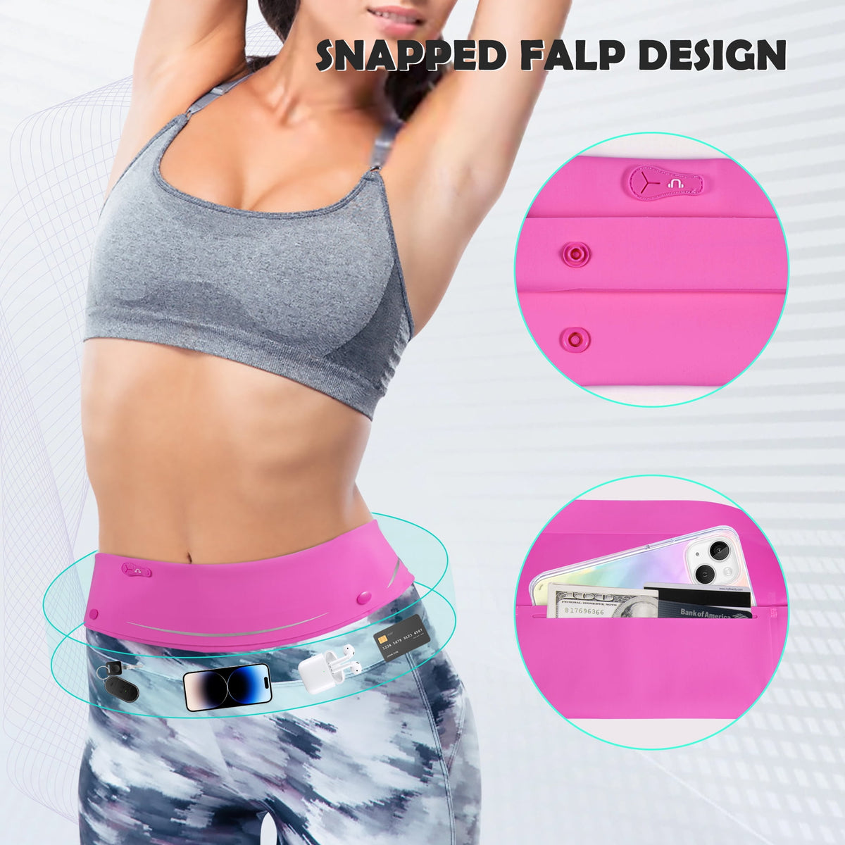 LUXMO LUXURY MOBILE Slim Running Belt Fanny Phone Holder for Running