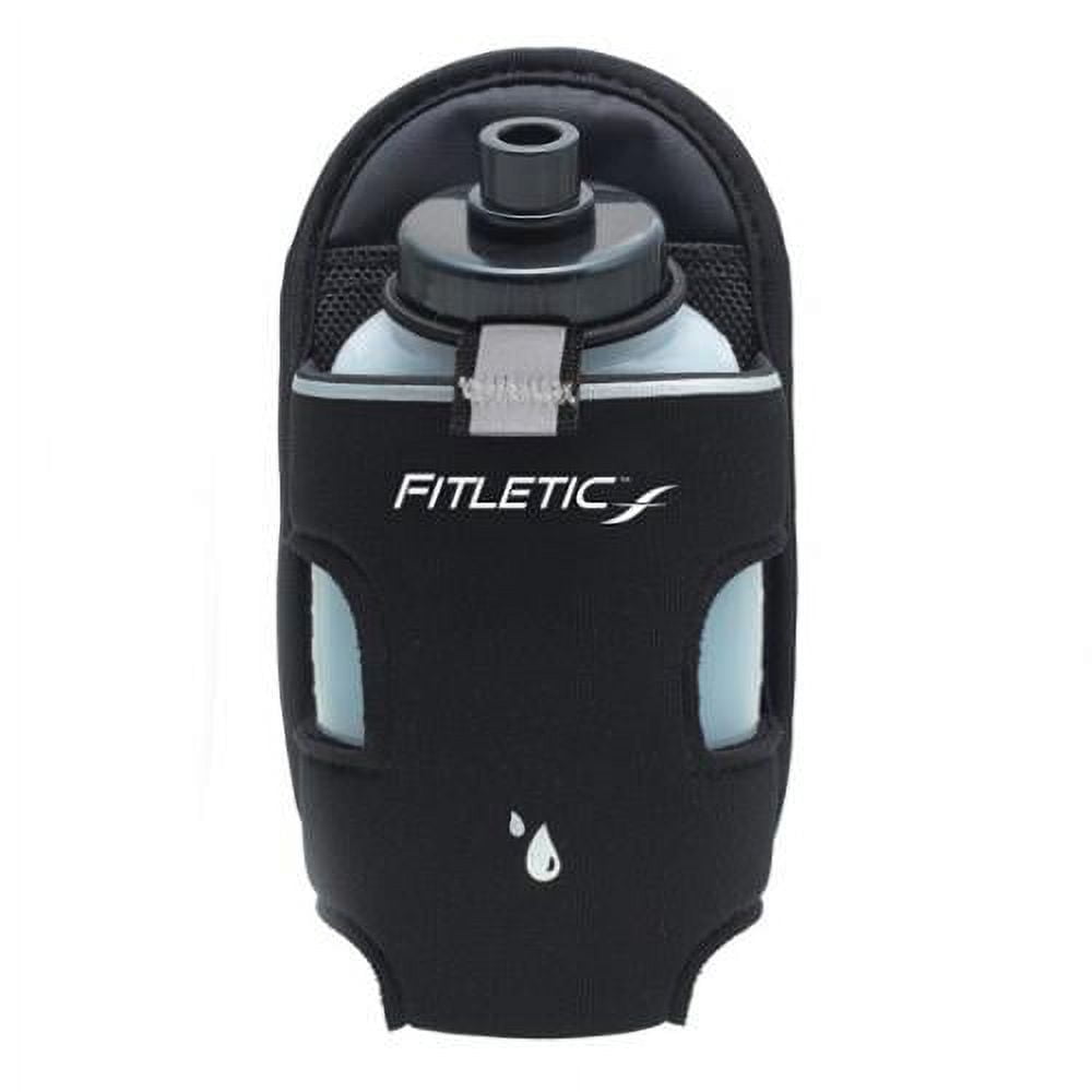 Fitletic 8 Oz Running Bottle Holder, Black, Single, Belt Add-on for Triathlon, Trail, Hiking, Sport
