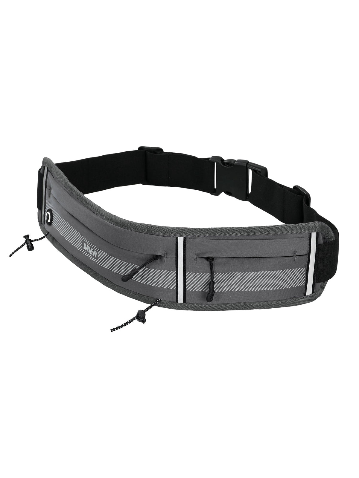MIER Running Belt Slim Waist Pack with Bib Clips Adjustable Elastic Phone Holder for Fitness Marathon Daily Travel Pink