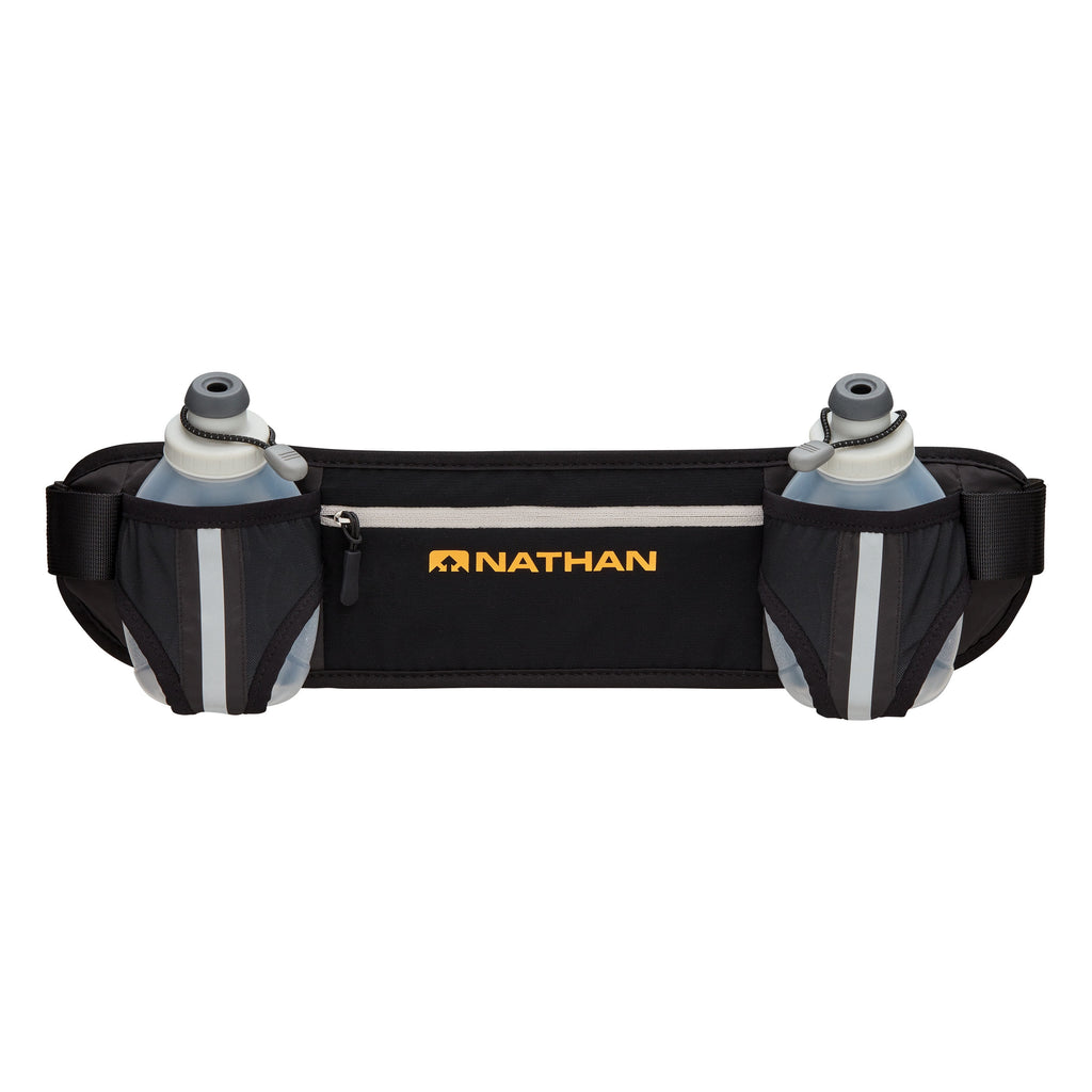 Nathan Dual Bottle Hydration Belt Black/Marigold OSFA