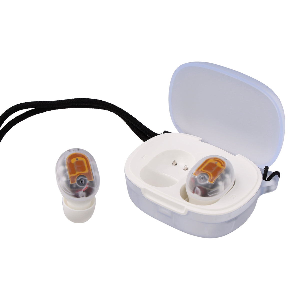 onn Wireless Mini-Earbuds with Wrist-Strap, Black