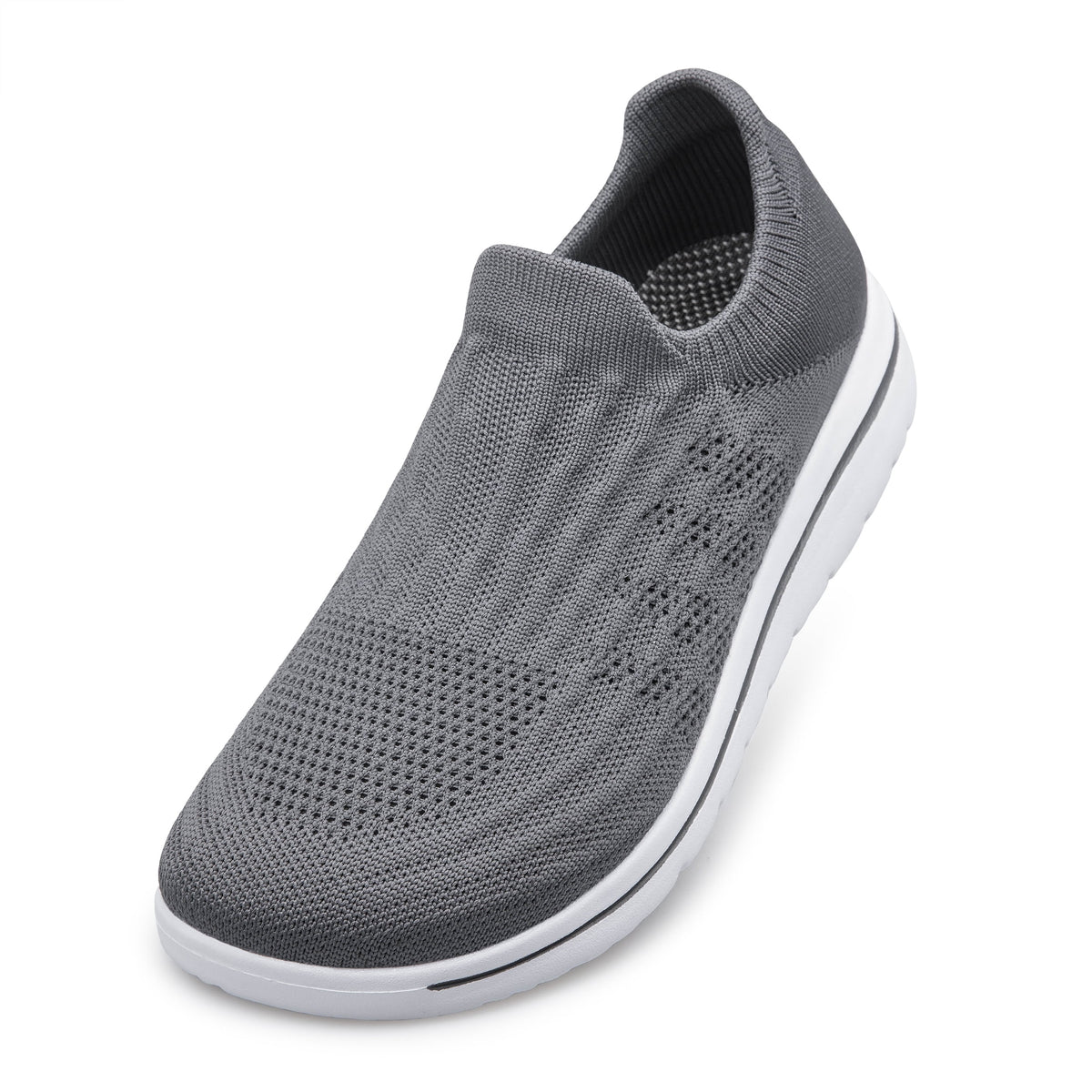 Unisex Sock Walking Shoes Wide Toe Box Slip-on Mens Running Shoe Womens Lightweight Casual Fashion Sneakers Black 8Women/6Men