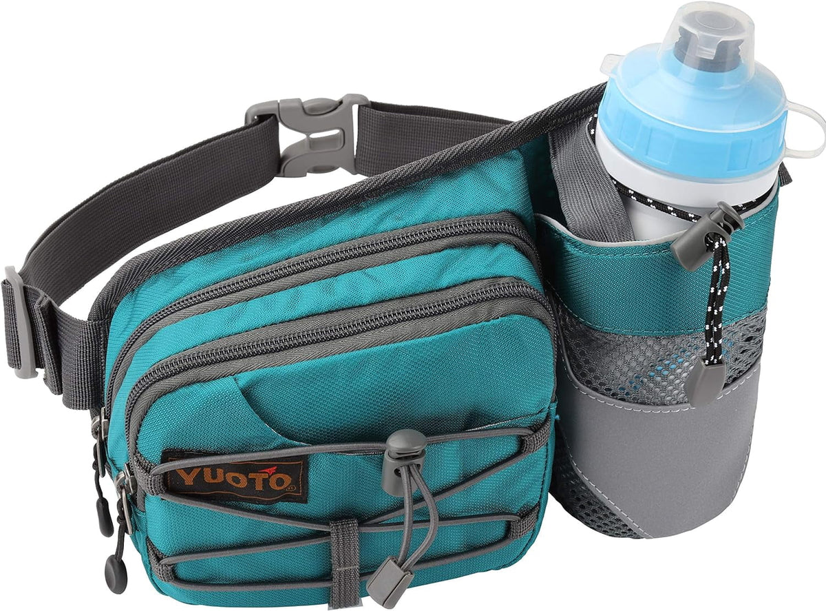 YUOTO Waist Pack Hydration Running Belt with Water Bottle Holder, Blue, 2 Pack