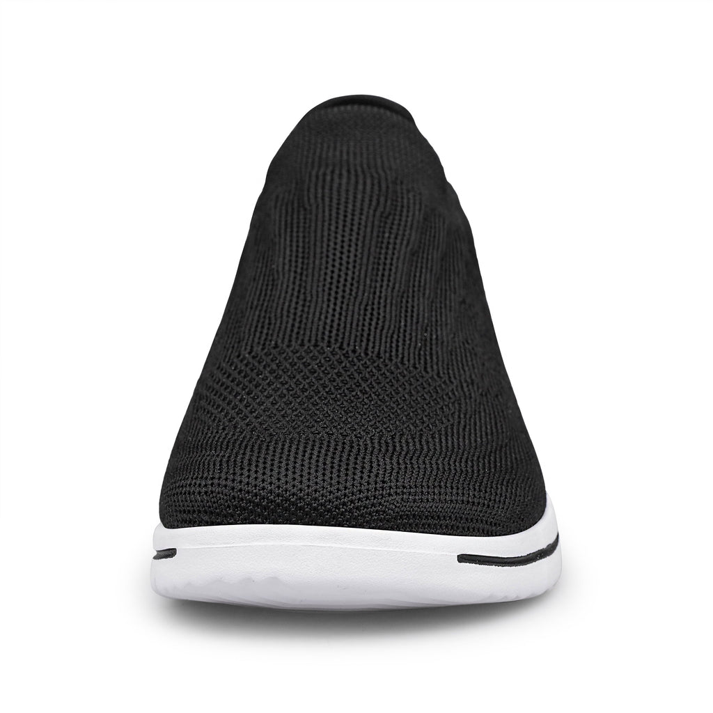 Unisex Sock Walking Shoes Wide Toe Box Slip-on Mens Running Shoe Womens Lightweight Casual Fashion Sneakers Black 8Women/6Men
