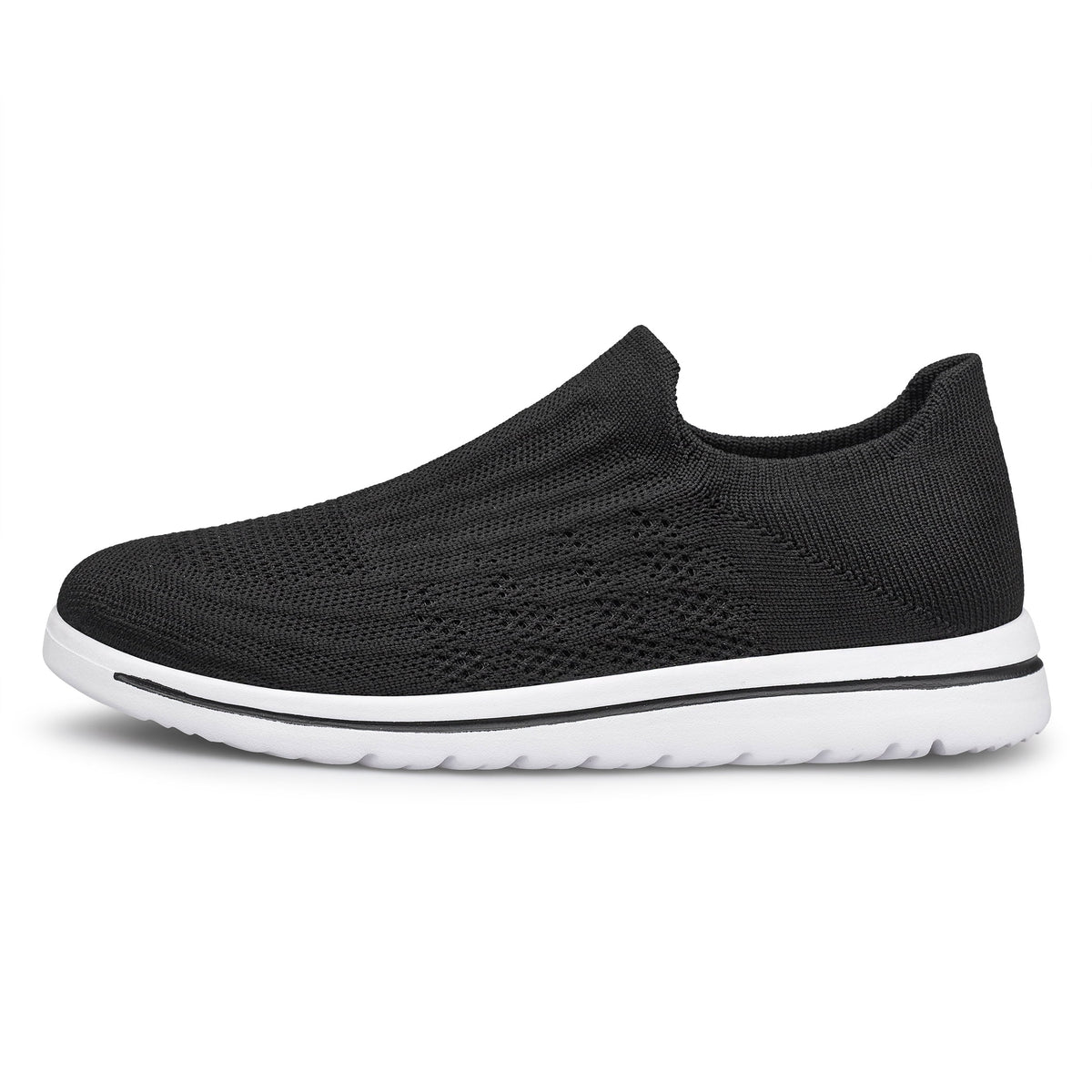 Unisex Sock Walking Shoes Wide Toe Box Slip-on Mens Running Shoe Womens Lightweight Casual Fashion Sneakers Black 8Women/6Men