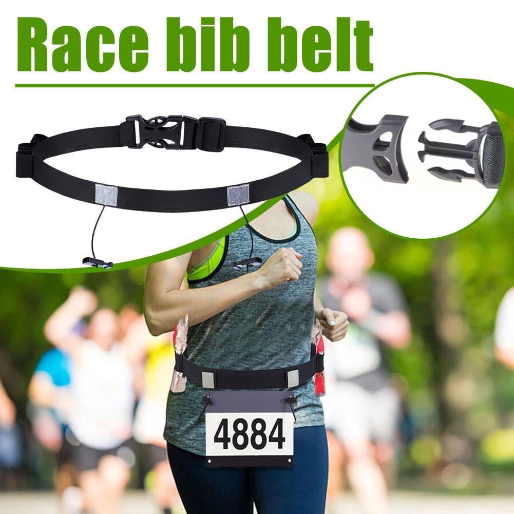 Race Number Bib Belt Cycling Adjustable Unisex Triathlon Running Bib Holder