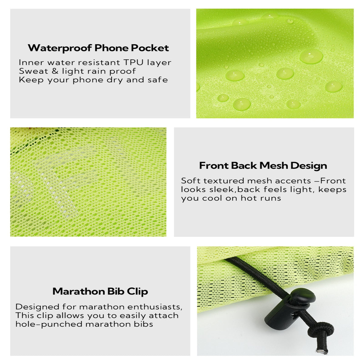 WATERFLY Unisex Adjustable Sports Jogging Fitness Nylon Running Waist Belt Band,Black