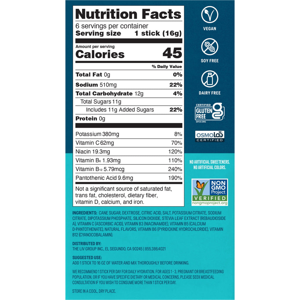Liquid I.V.® Arctic Raspberry Hydration Multiplier® Powdered Electrolyte Drink Mix, 6 Count Packets