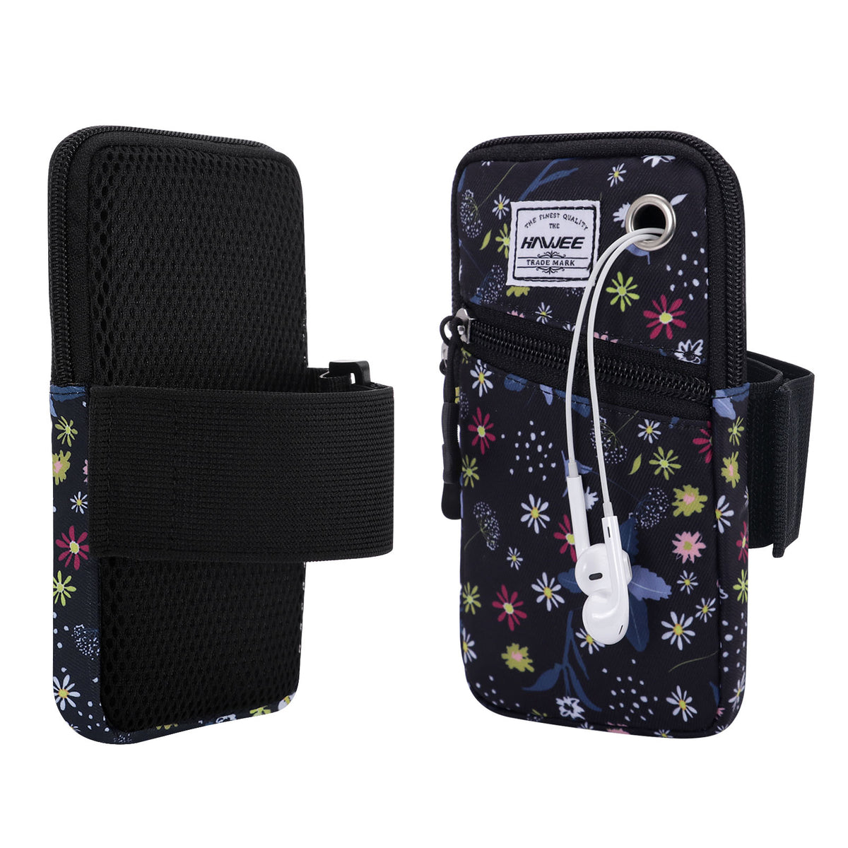 HAWEE Cell Phone Arm Bands Bag for Women Sports Running Pouch Hold Smartphone 6.28 Inches Full-screen, Colorful Flower
