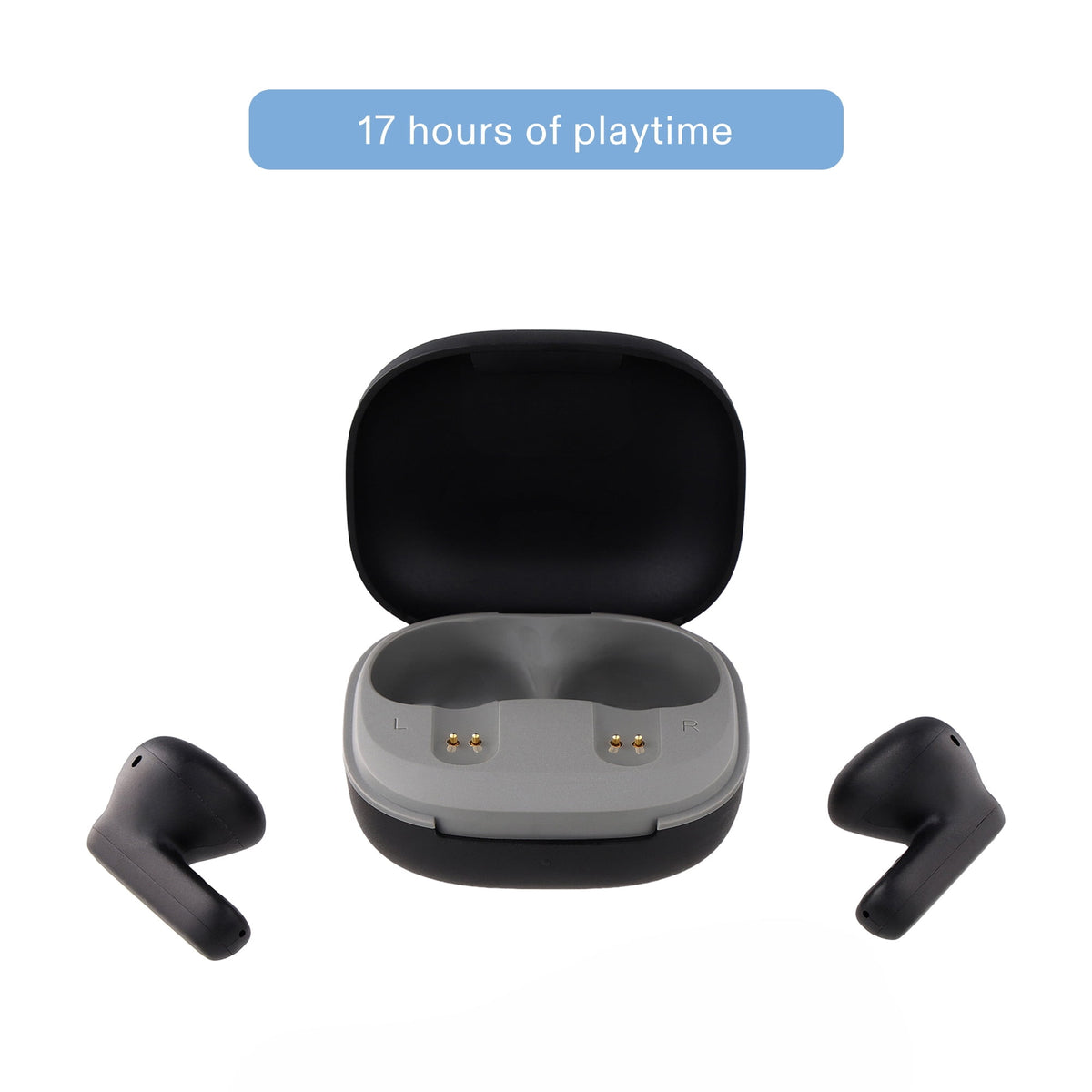 onn Mini Sticks Black Wireless Bluetooth Earbuds with Environmental Noise Canceling