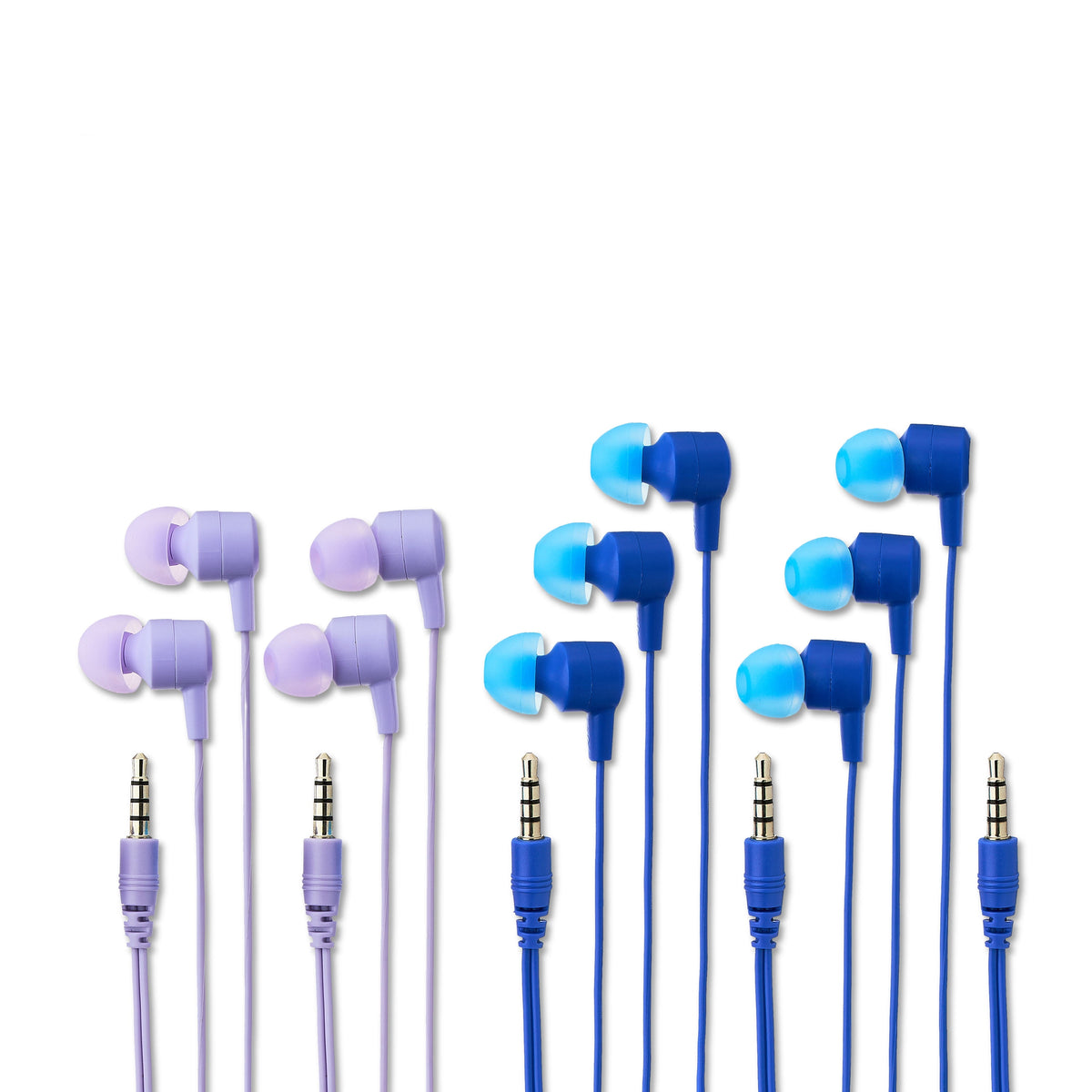 onn 5-Pack Wired Earbuds, Multicolor